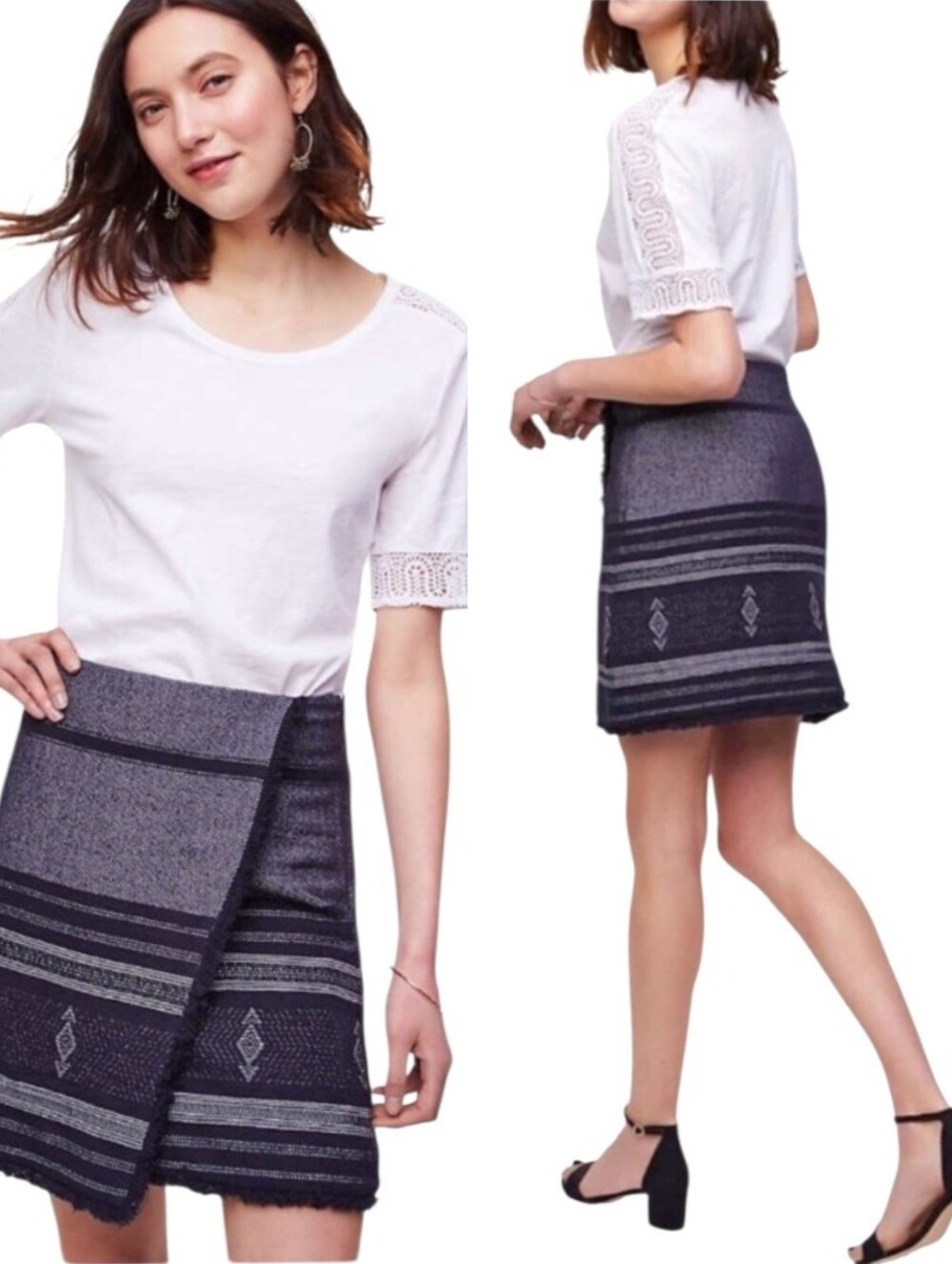 LOFT Blanket Jacquard Wrap Skirt